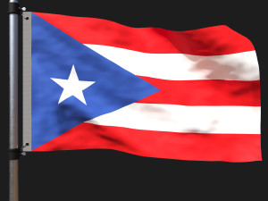 Flag of puerto rico 3D 模型