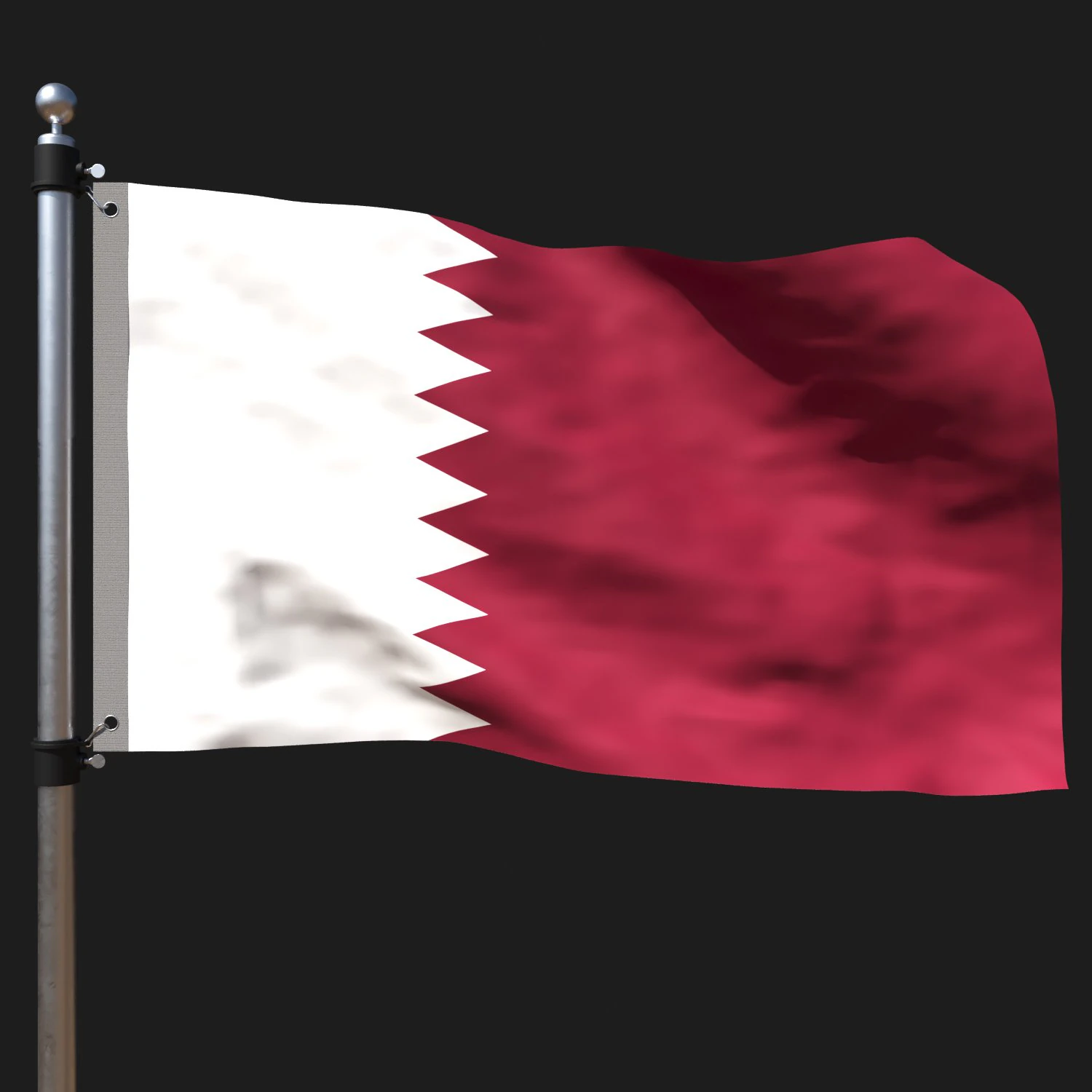 Flag of qatar 3D Model .c4d .max .obj .3ds .fbx .stl .blend 