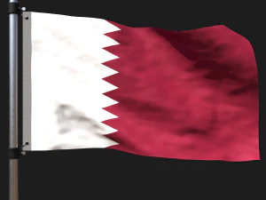 Flag of qatar 3D Model