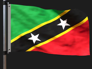 Bandiera di Saint Kitts e Nevis Modello 3D