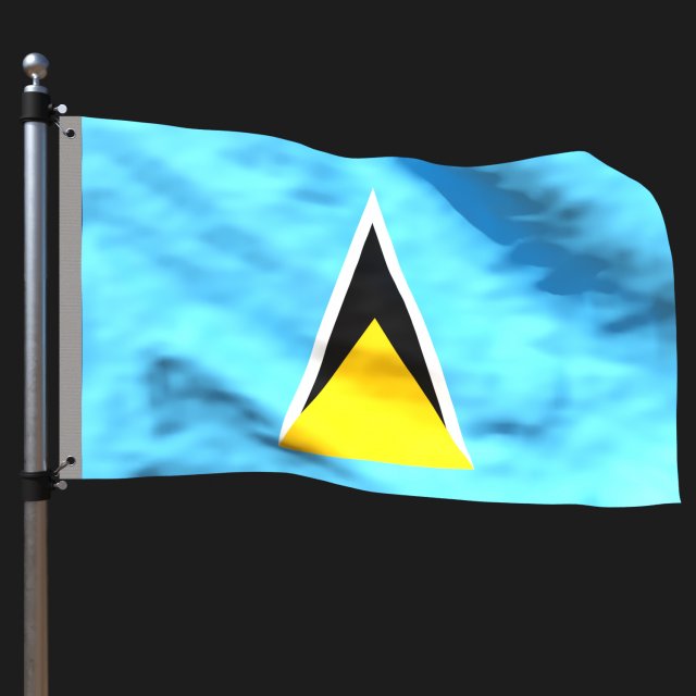 Flag of saint lucia Model 3D .c4d .max .obj .3ds .fbx .stl .blend 