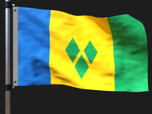 Flag of saint vincent and the grenadines 3D Model