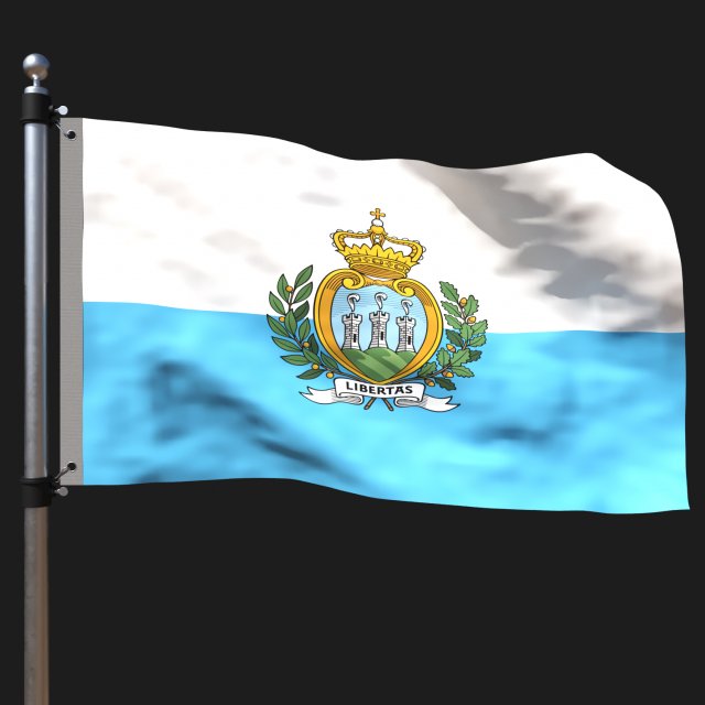 Flag of san marino 3D 모델 .c4d .max .obj .3ds .fbx .stl .blend 