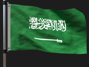 Flagge von Saudi-Arabien 3D Modell