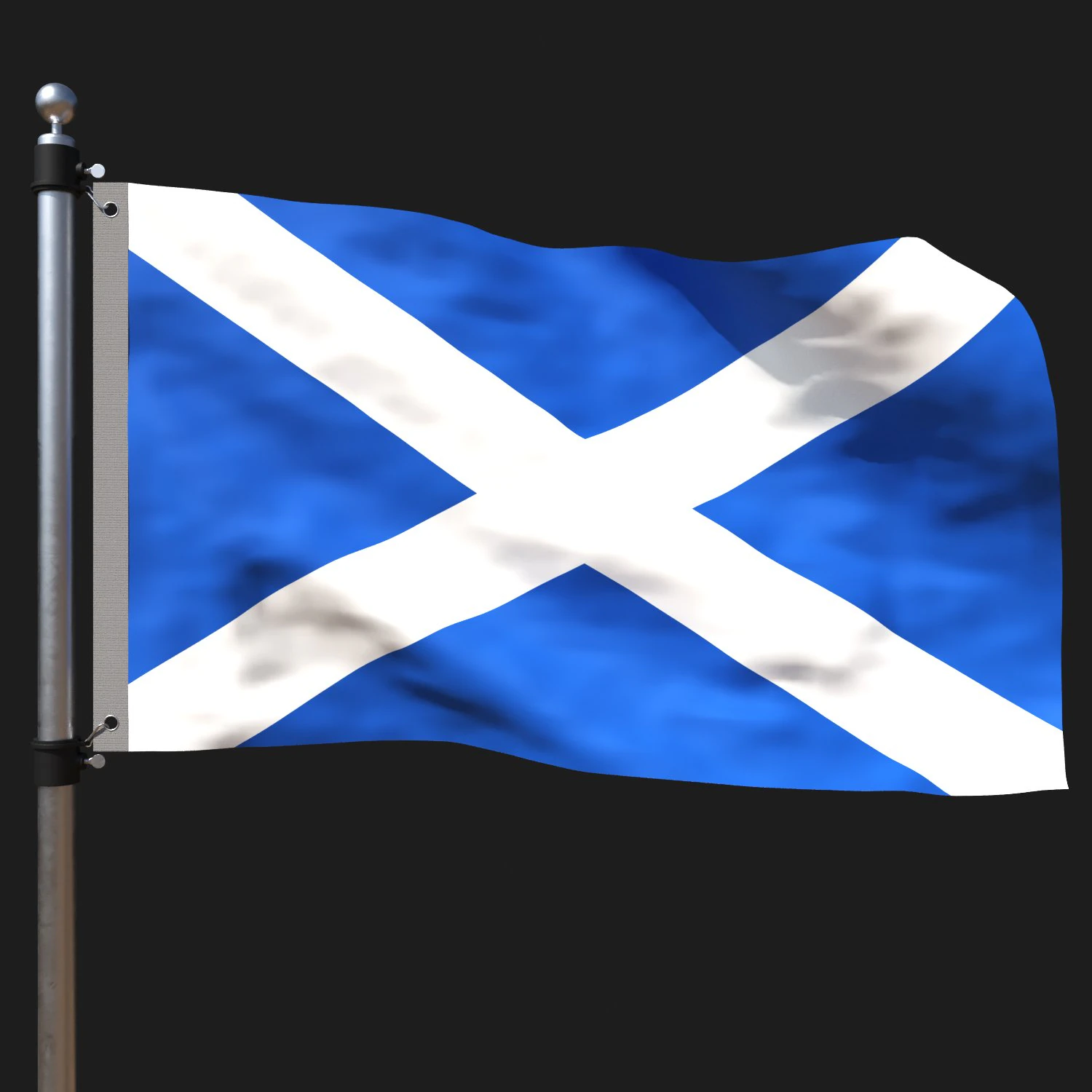 Flag of scotland 3D Model .c4d .max .obj .3ds .fbx .stl .blend 