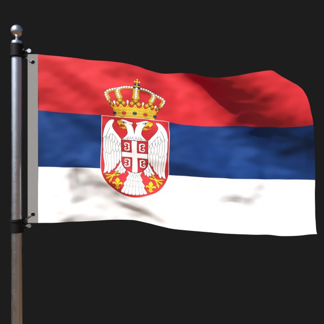 Flag of serbia Modelo 3D .c4d .max .obj .3ds .fbx .stl .blend 