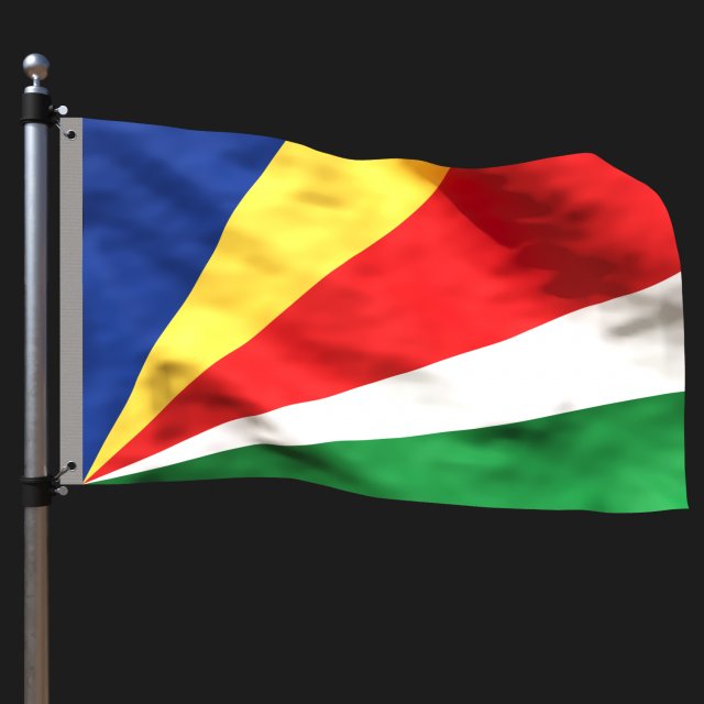 Flag of seychelles 3D 模型 .c4d .max .obj .3ds .fbx .stl .blend 