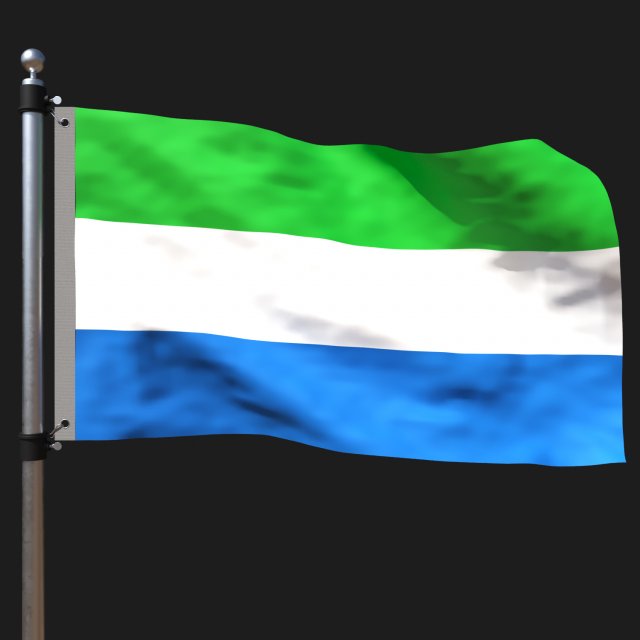 Flag of sierra leone Model 3D .c4d .max .obj .3ds .fbx .stl .blend 