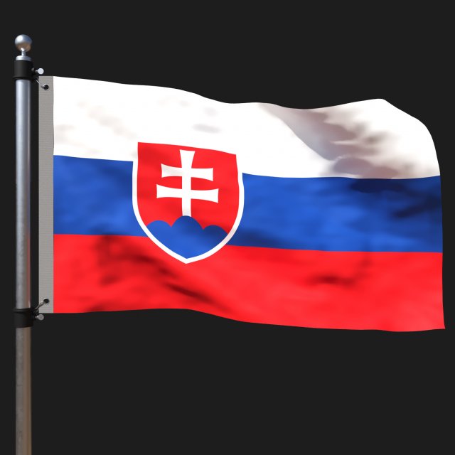 Flag of slovakia 3D Модель .c4d .max .obj .3ds .fbx .stl .blend 