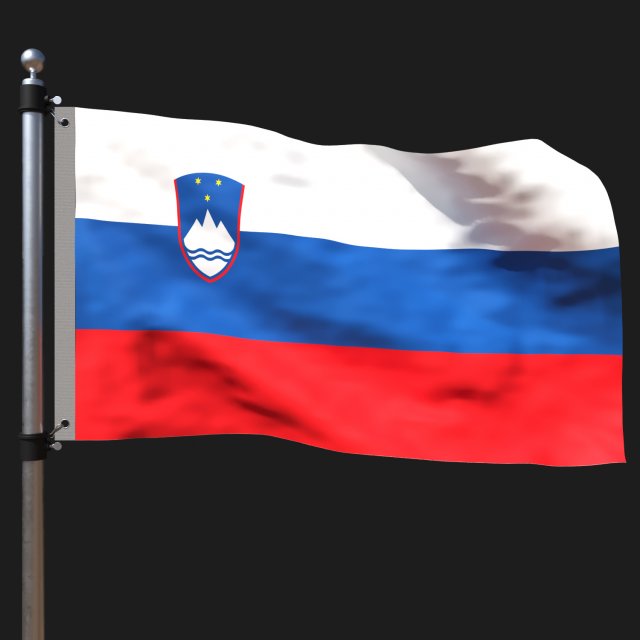 Flag of slovenia 3D Model .c4d .max .obj .3ds .fbx .stl .blend 