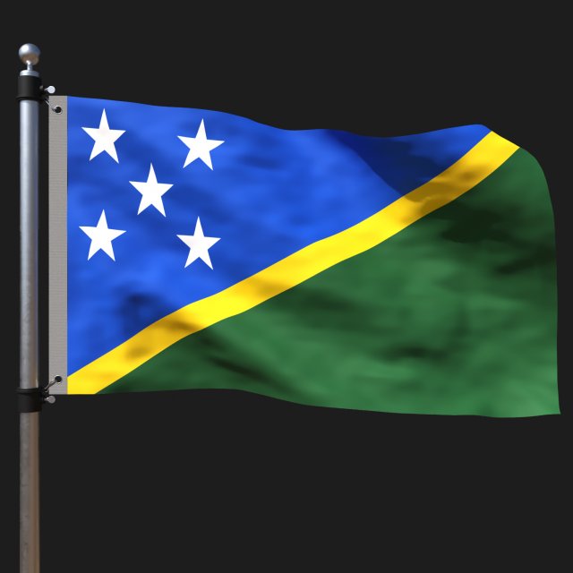 Flag of solomon islands 3D Модель .c4d .max .obj .3ds .fbx .stl .blend