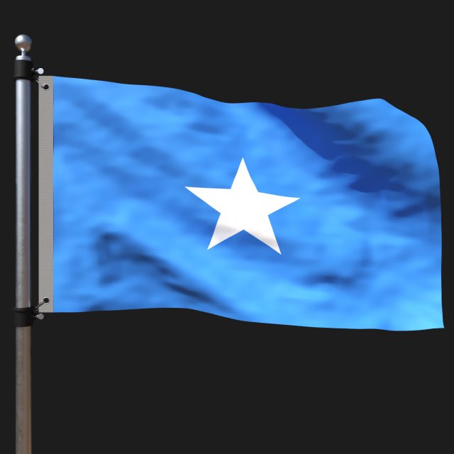 Flag of somalia Model 3D .c4d .max .obj .3ds .fbx .stl .blend 