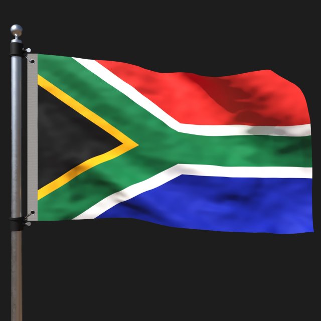 Flag of south africa Model 3D .c4d .max .obj .3ds .fbx .stl .blend 