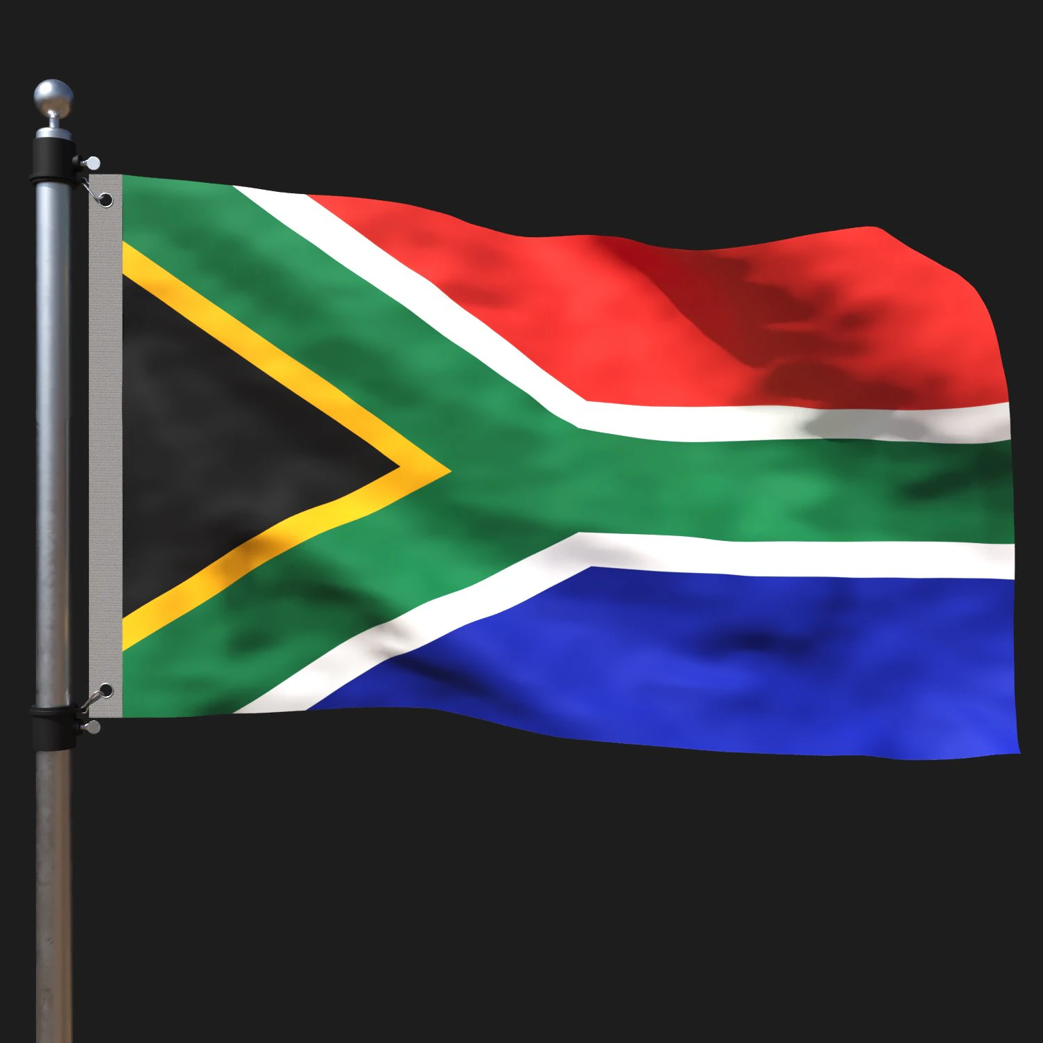 Flag of south africa 3D Model .c4d .max .obj .3ds .fbx .stl .blend