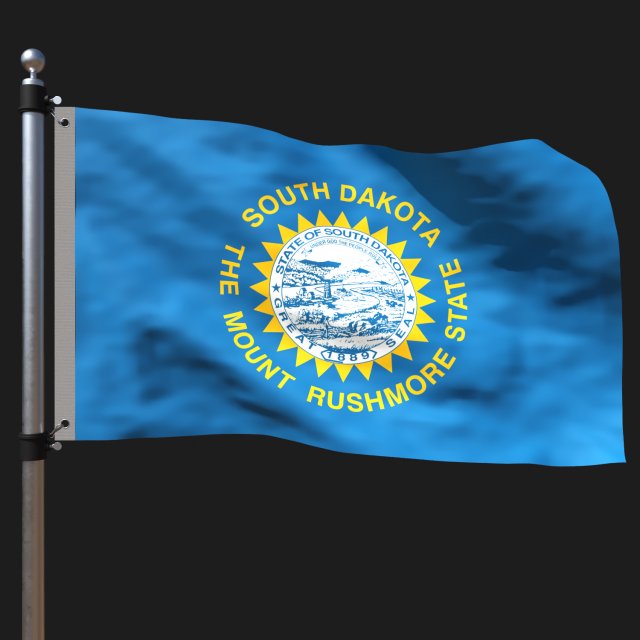 Flag of south dakota Modello 3D .c4d .max .obj .3ds .fbx .stl .blend 
