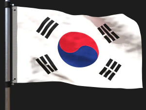 Vlag van Zuid-Korea 3D Model