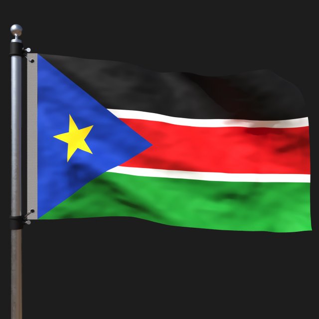 Flag of south sudan Model 3D .c4d .max .obj .3ds .fbx .stl .blend 