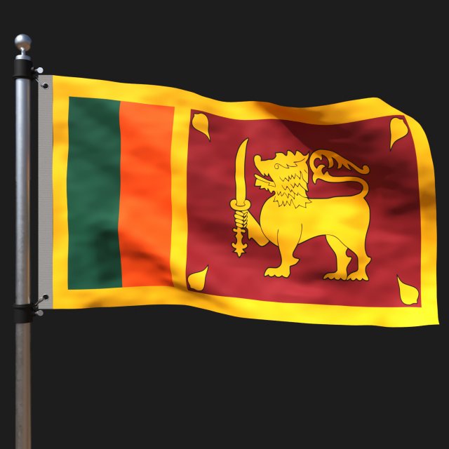 Flag of srilanka 3D 模型 .c4d .max .obj .3ds .fbx .stl .blend