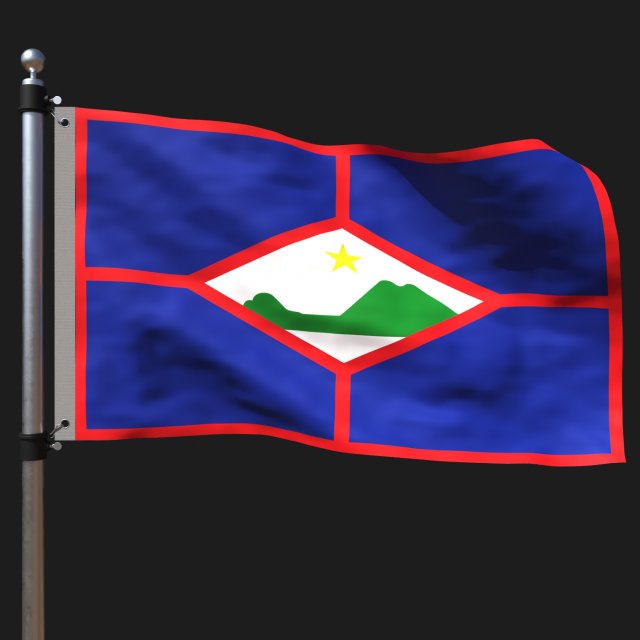 Flag of st eustatius 3D Model .c4d .max .obj .3ds .fbx .stl .blend 
