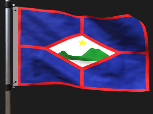 Flag of st eustatius 3D Model