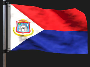 Flag of st martin 3D Model