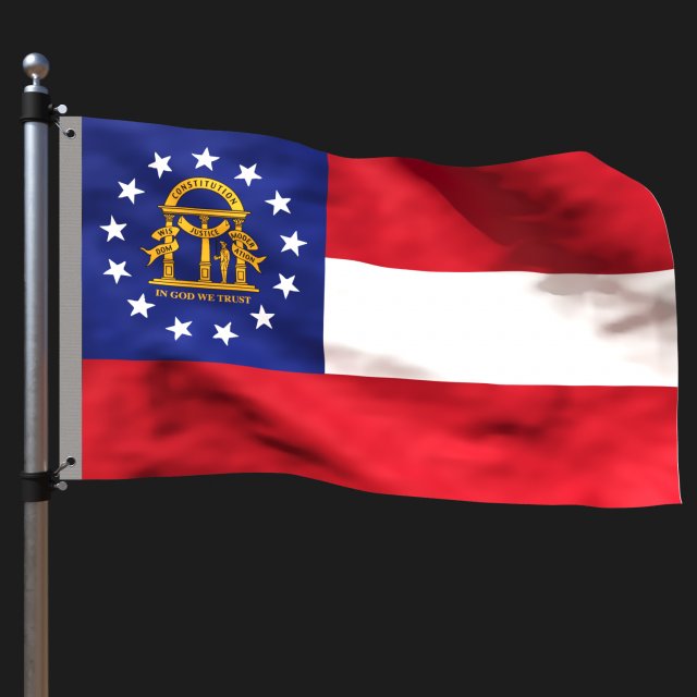 Flag of state of georgia 3D Модель .c4d .max .obj .3ds .fbx .stl .blend 