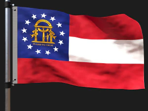 Flag of state of georgia 3D Model