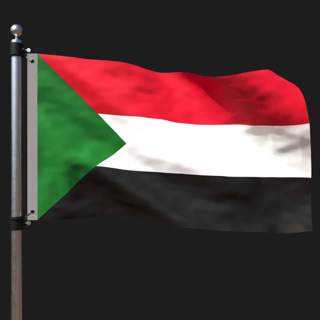 Flag of sudan 3D Model .c4d .max .obj .3ds .fbx .stl .blend