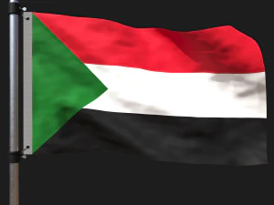 Flag of sudan 3D Model