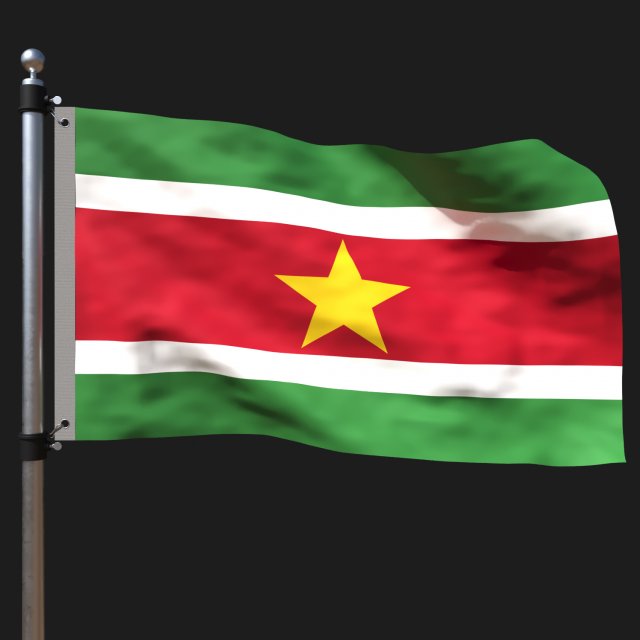 Flag of suriname Model 3D .c4d .max .obj .3ds .fbx .stl .blend 