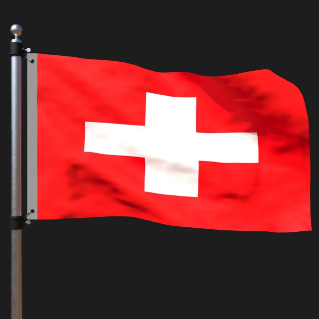 Flag of switzerl 3D Model .c4d .max .obj .3ds .fbx .stl .blend 