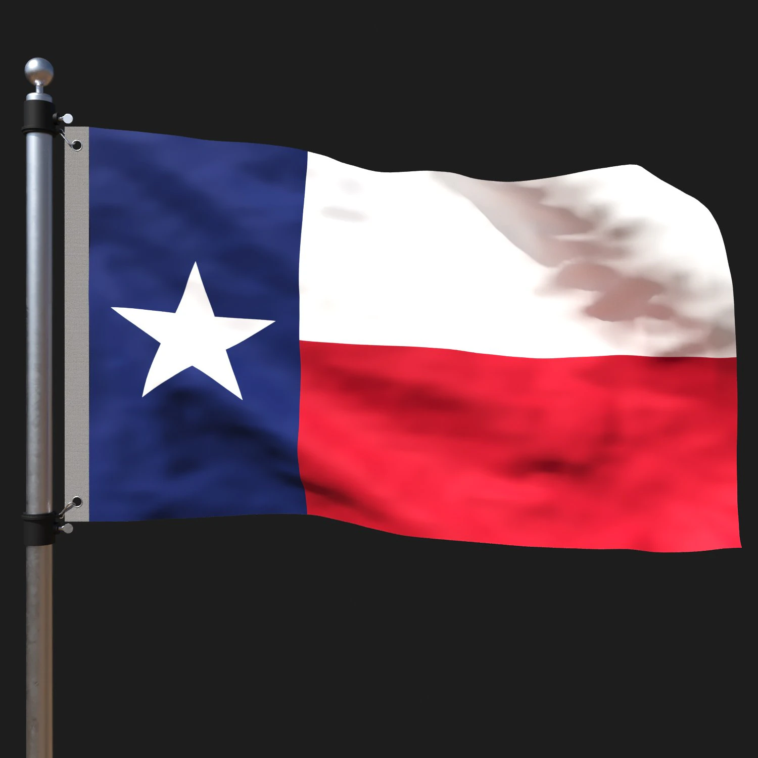 Flag of texas 3D Model .c4d .max .obj .3ds .fbx .stl .blend 