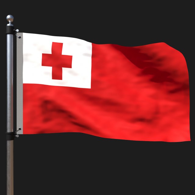 Flag of tonga 3D 모델 .c4d .max .obj .3ds .fbx .stl .blend 