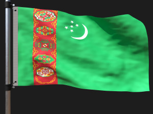 Flag of turkmenistan 3Dモデル
