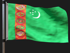 Flag of turkmenistan 3D Model