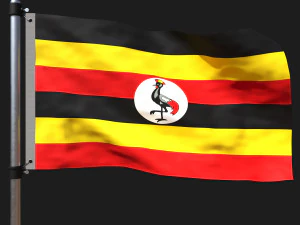 bandera de uganda Modelo 3D