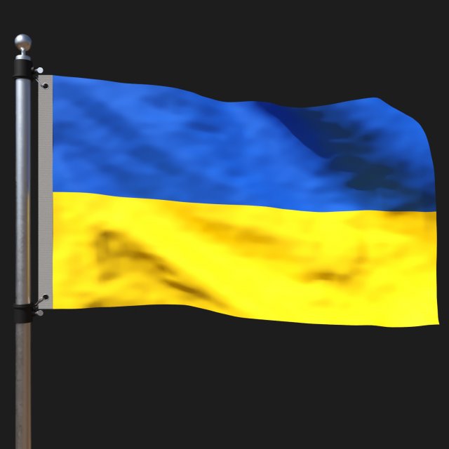 Flag of ukraine 3D Model .c4d .max .obj .3ds .fbx .stl .blend 