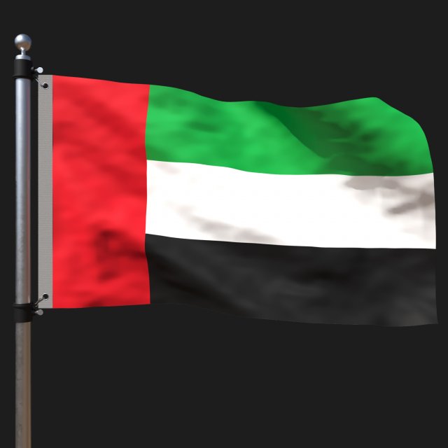 Flag of united arab emirates 3D 모델 .c4d .max .obj .3ds .fbx .stl .blend 