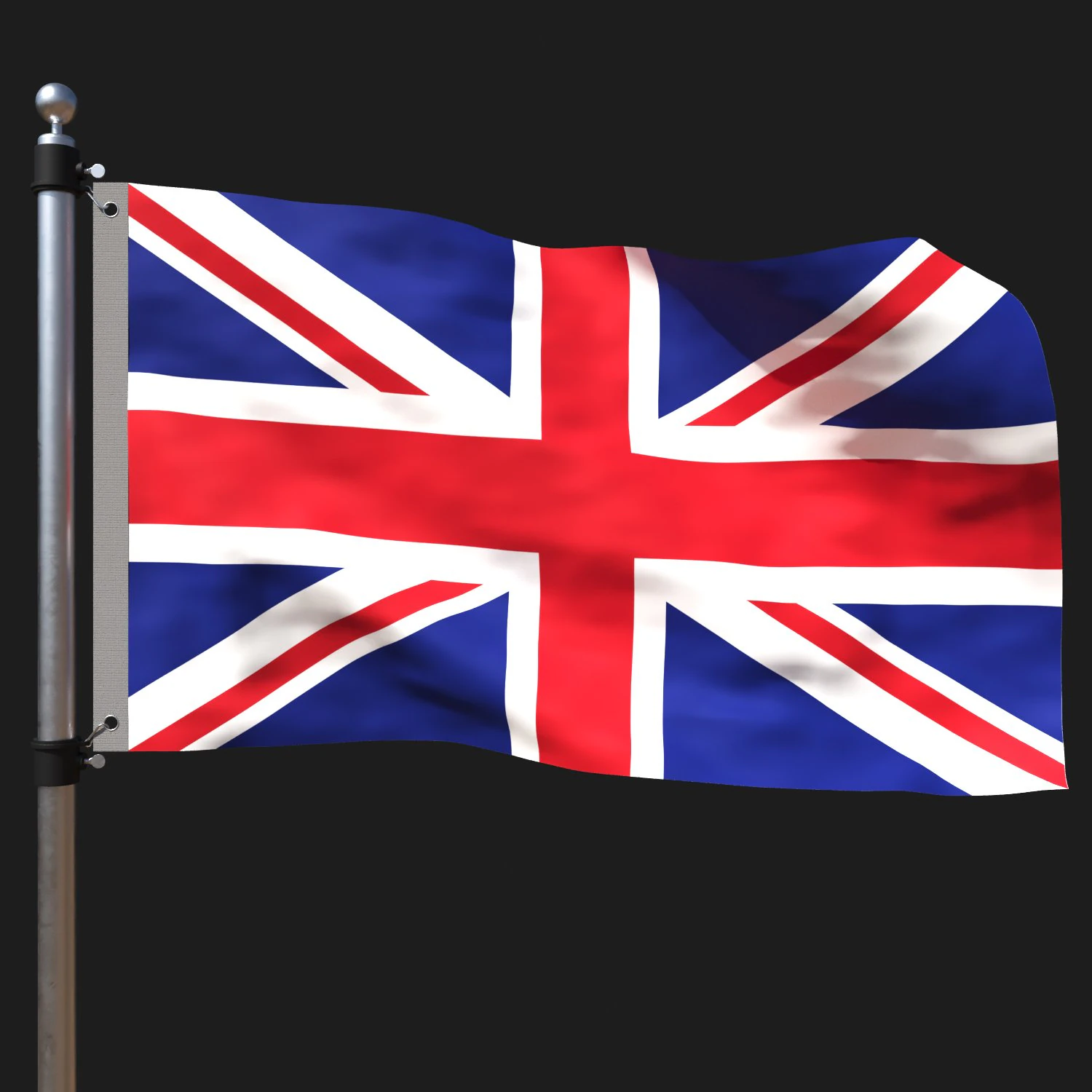 Flag of united kingdom 3D Model .c4d .max .obj .3ds .fbx .stl .blend 