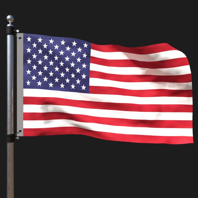 Flag of united states of america 3D Model .c4d .max .obj .3ds .fbx .stl .blend 