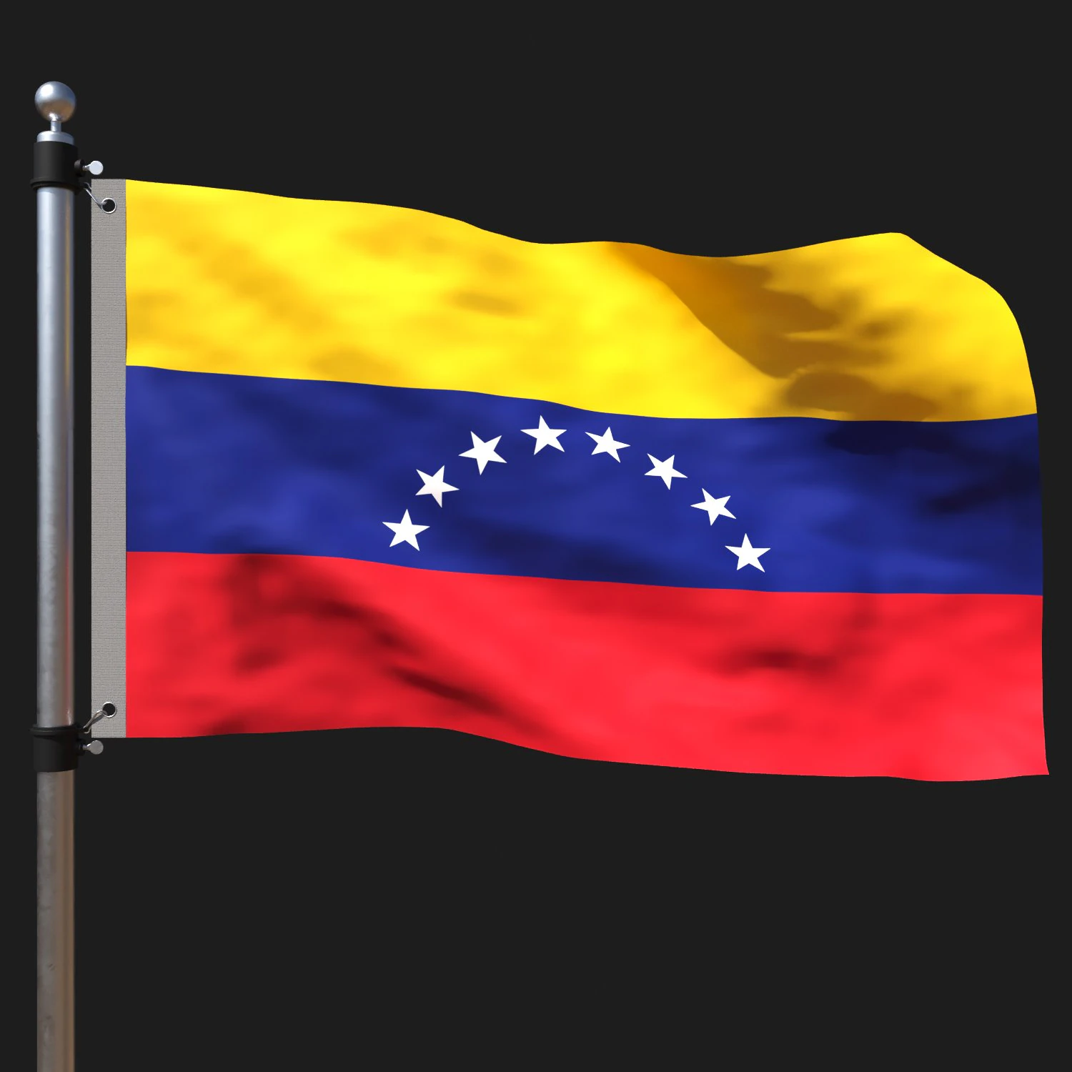 Flag of venezuela 3D Model .c4d .max .obj .3ds .fbx .stl .blend