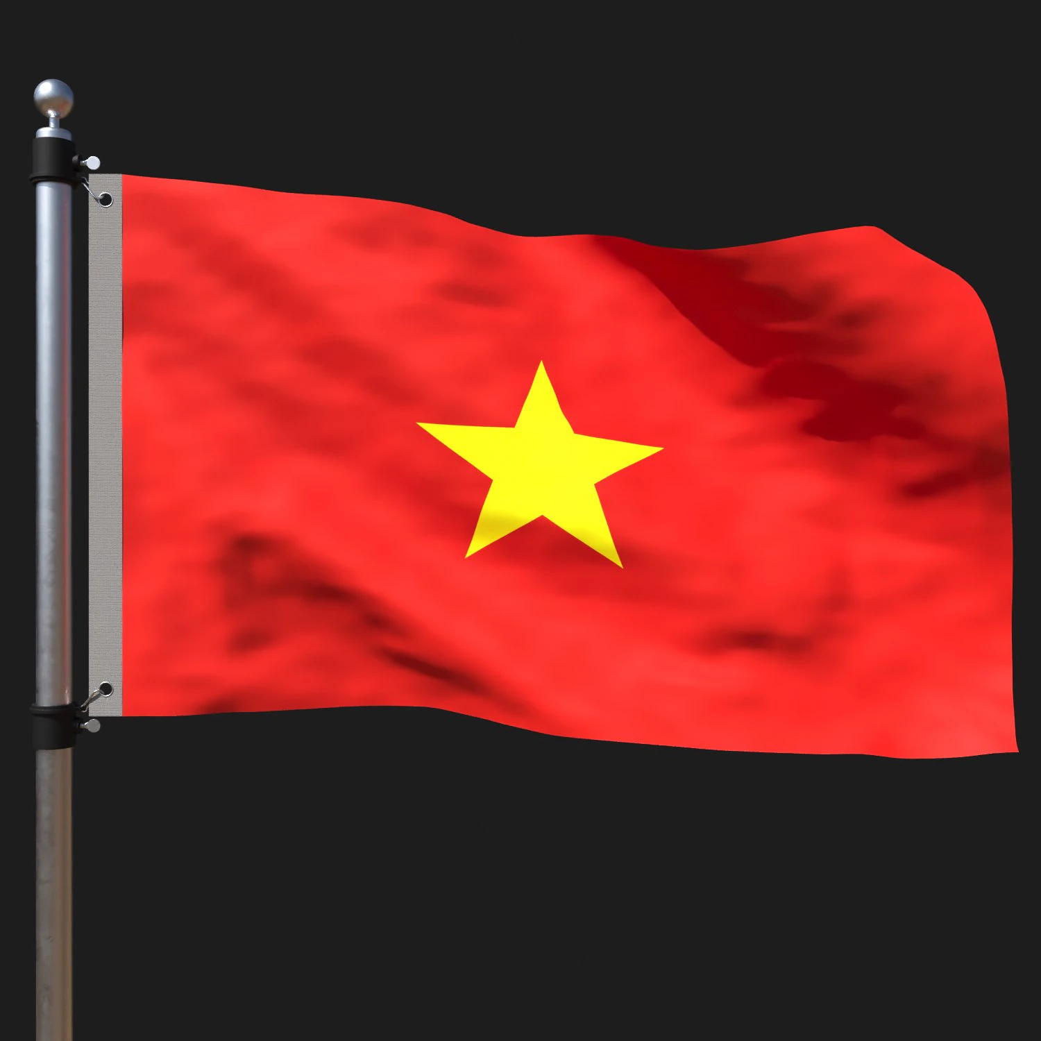 Flag of vietnam 3D Model .c4d .max .obj .3ds .fbx .stl .blend 