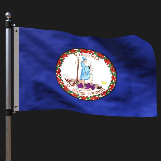 Flag of virginia Model 3D .c4d .max .obj .3ds .fbx .stl .blend