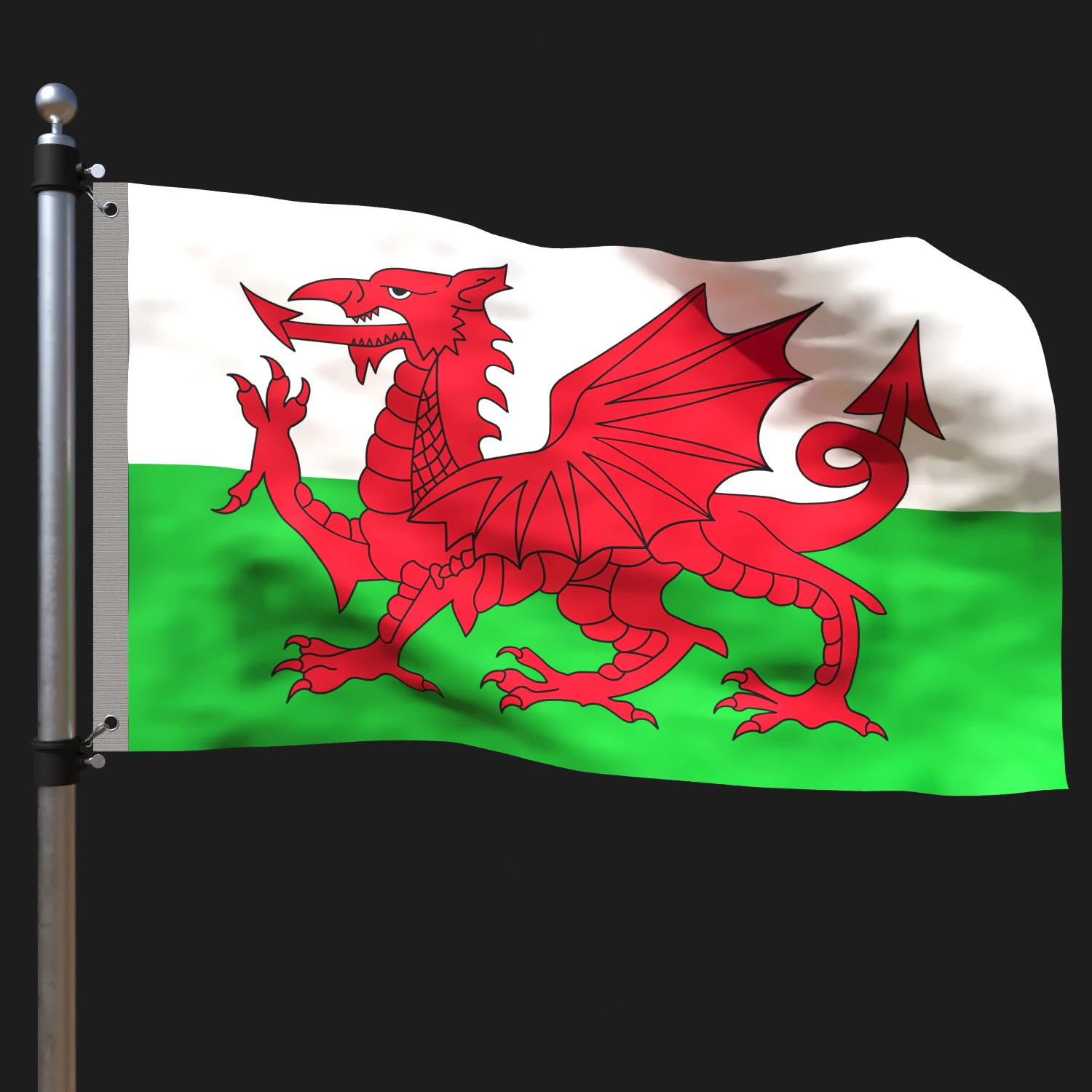 Flag of wales 3D Model .c4d .max .obj .3ds .fbx .stl .blend 