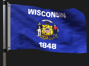 Flag of wisconsin Modèle 3D