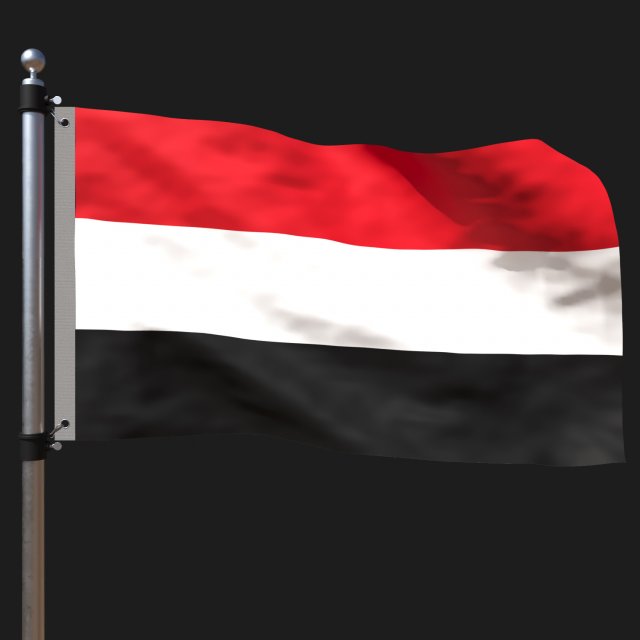 Flag of yemen 3D Model .c4d .max .obj .3ds .fbx .stl .blend 