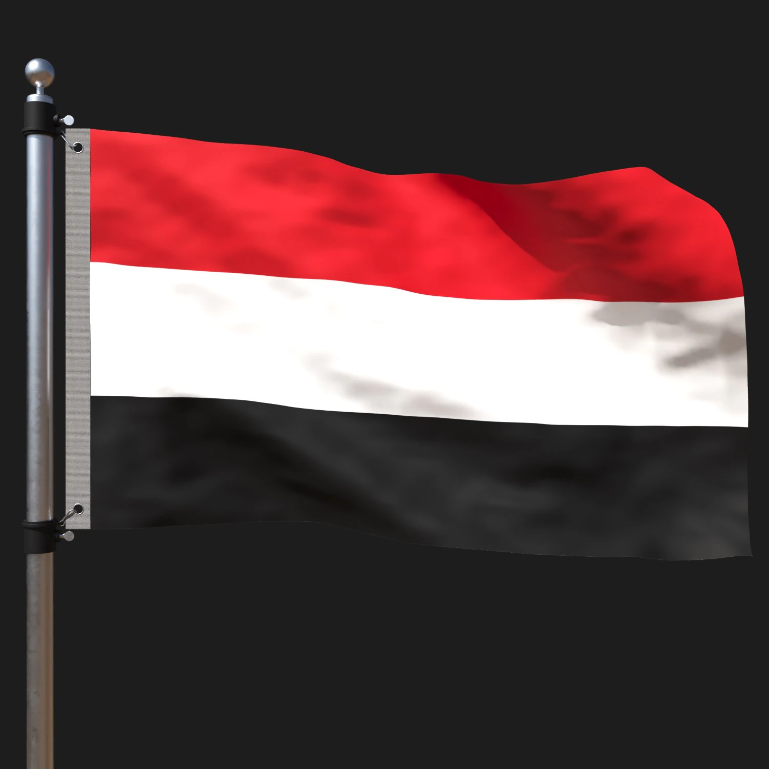 Flag of yemen 3D Model .c4d .max .obj .3ds .fbx .stl .blend 