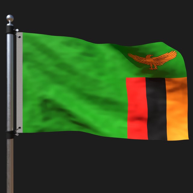 Flag of zambia Modelo 3D .c4d .max .obj .3ds .fbx .stl .blend 