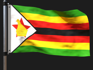 Flag of zimbabwe 3D-Modell