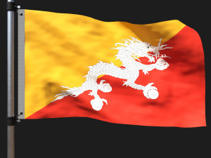 Flag of bhutan 3D Model